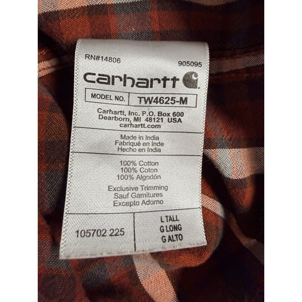 Carhartt Men's LT Loose Fit Plaid Short Sleeve Button Down  Cotton - Picture 5 of 7